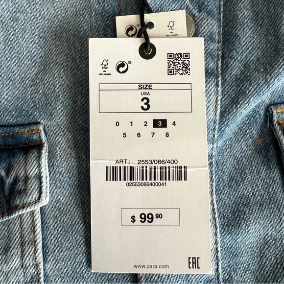 ZARA DENIM JACKET SHIRTGOOD AMERICAN COLLECTION2553/066